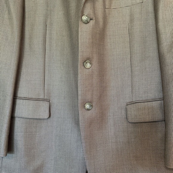 Andrew Fezza 42S‎ Blazer Brown Micro Check Silk Wool Sport Coat Designer Jacket - Picture 6 of 9